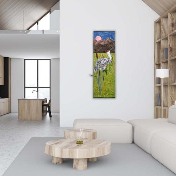 WATERMELON MOON - original mixed media textile wall hanging - New - Picture 4 of 8